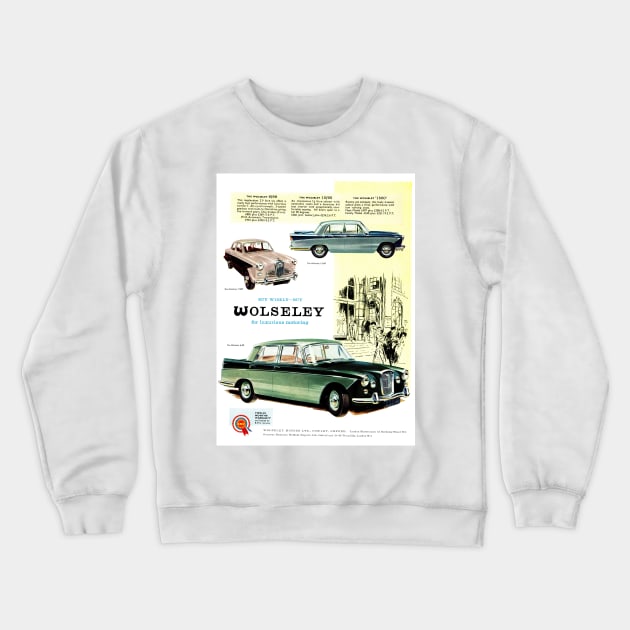 A vintage Wolseley car advert Crewneck Sweatshirt by Random Railways